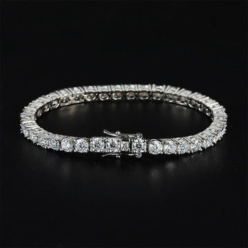 Sparkling Real D Colour VVS 4mm Moissanite Full High Quality Moissanite Diamonds Tennis Bracelet - Fine Jewellery - The Jewellery Supermarket